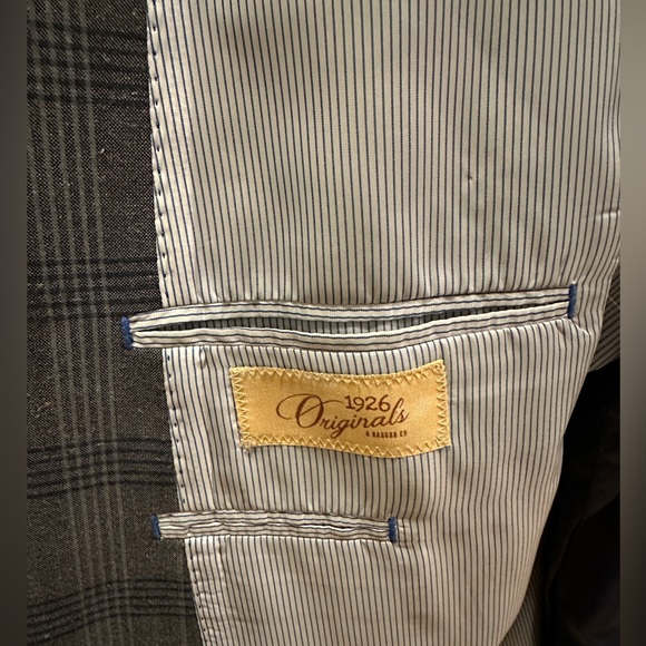 Haggar blue and white window pane men’s blazer sz 44L - Picture 6 of 8